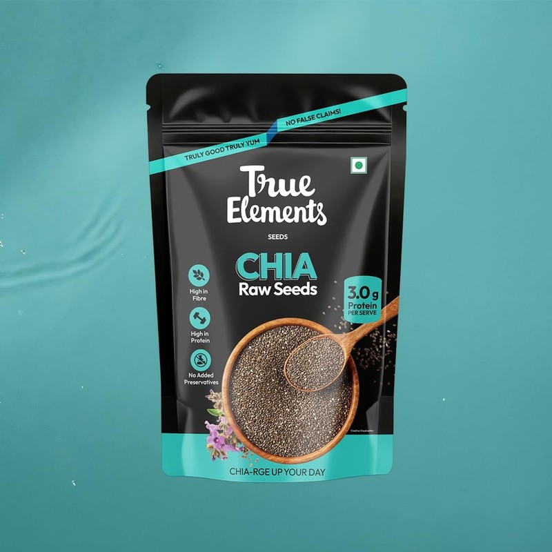 True Elements Chia Seeds 150g | Non-GMO Omega-3 Seeds | Healthy Snacks & Diet gallery