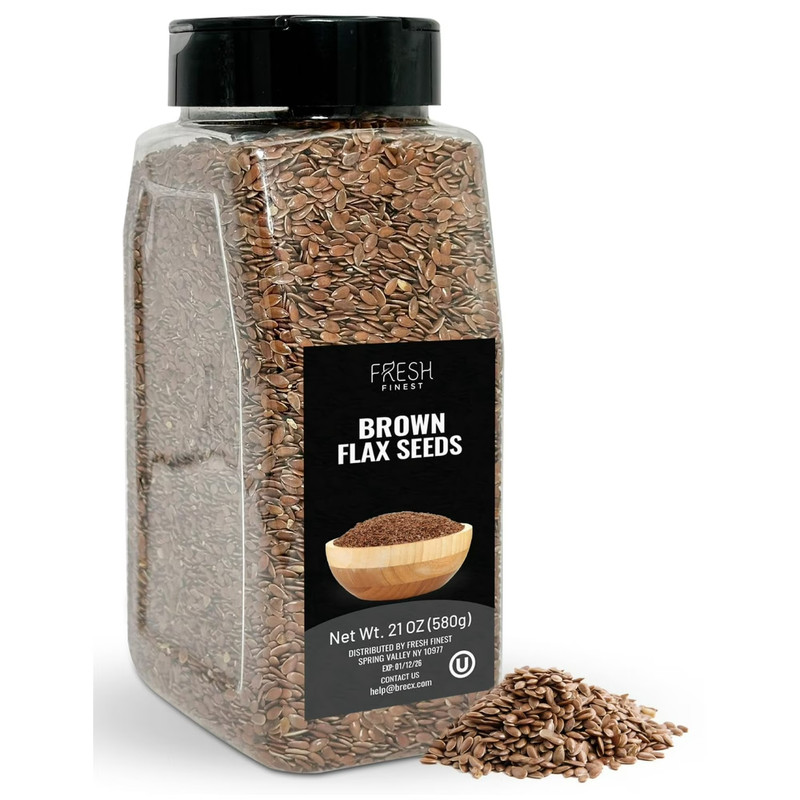 Fresh Finest Brown Flax Seeds – Whole, Non-GMO, High in Fiber & Omega-3, Sprouta