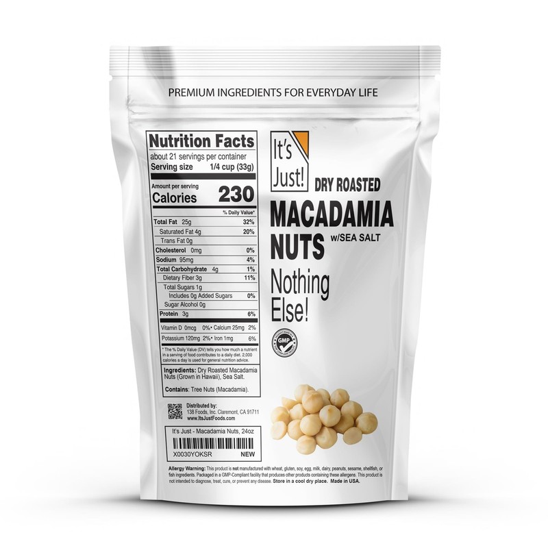 It's Just - Hawaiian Macadamia Nuts 1.5lbs Small Batch Dry Roasted in USA Lig... gallery