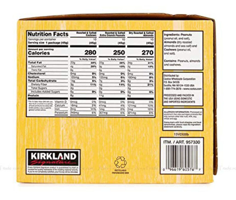 (Buy 2+ Save)_Kirkland Signature Variety Snacking Nuts, 3.0 lb-30 Count gallery