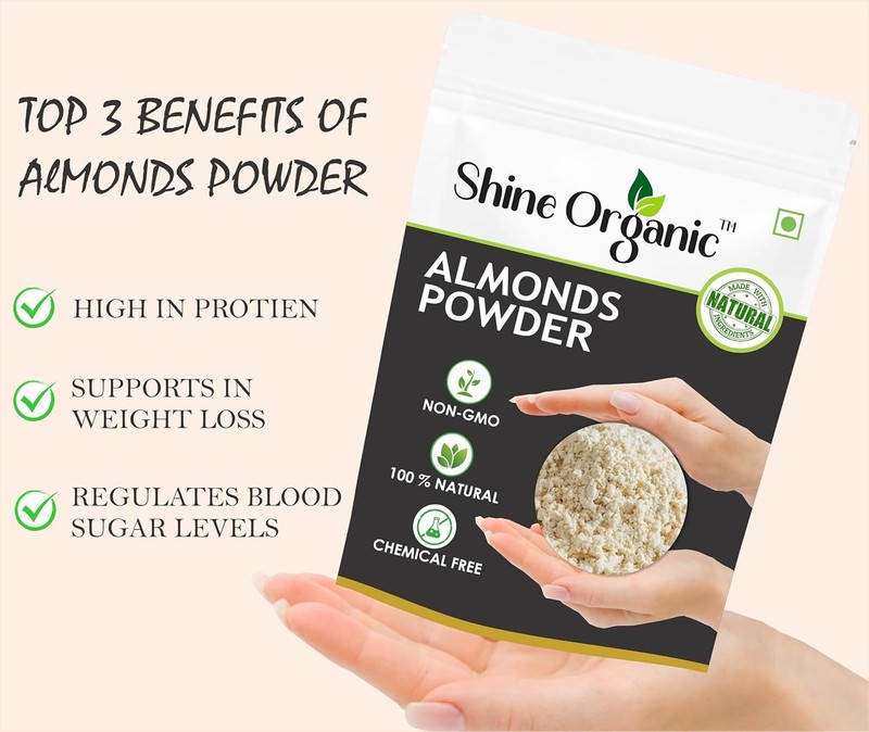 Shine Organic Almonds Powder 1kg gallery