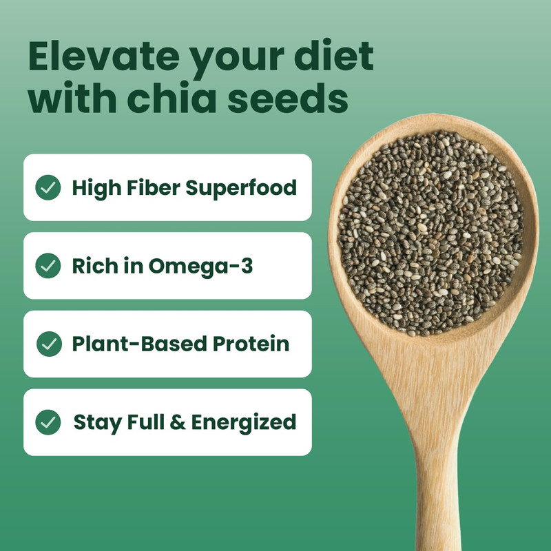 Chia Seeds | High Fiber, Omega 3 Superfood for Smoothies Oatmeal & Baking | Raw gallery
