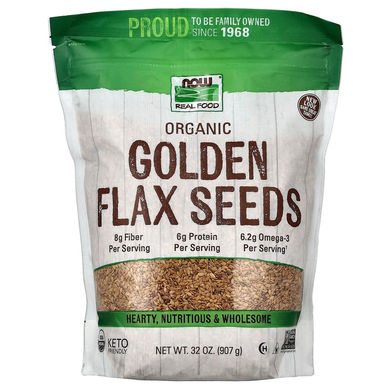 Real Food, Organic Golden Flax Seeds, 32 oz (907 g)