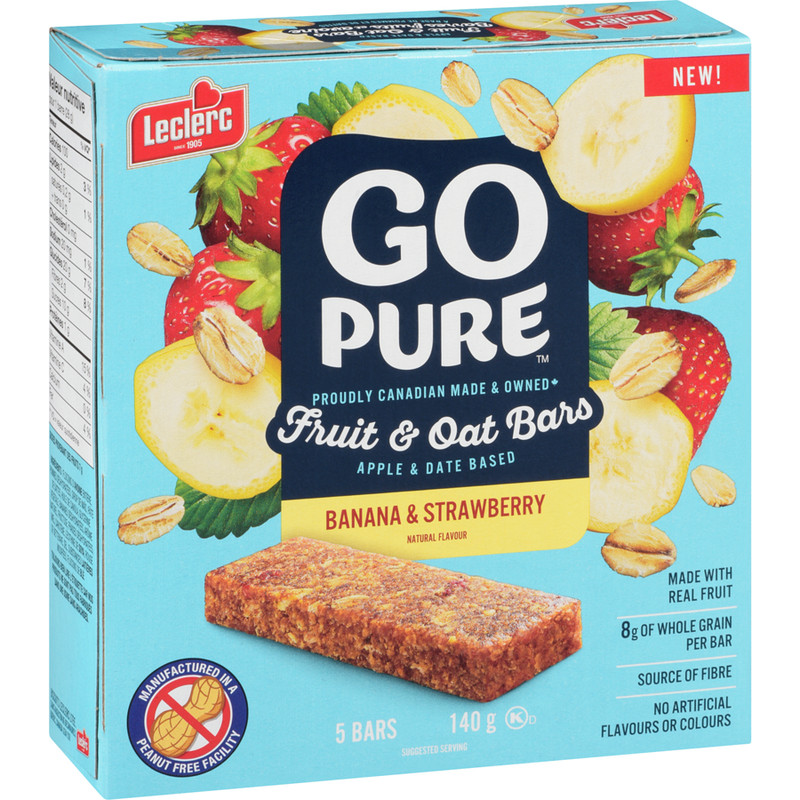 2-Pack Leclerc Go Pure Fruit and Oat Bars, Banana and Strawberry gallery