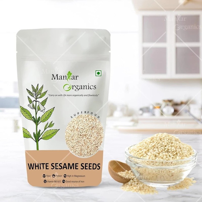 ManHar Organics White Sesame Seeds 250gm gallery