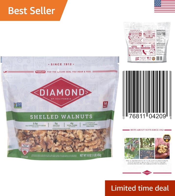 Plant-Based 16 oz Shelled Walnuts – Mediterranean Flavor, Versatile Snack