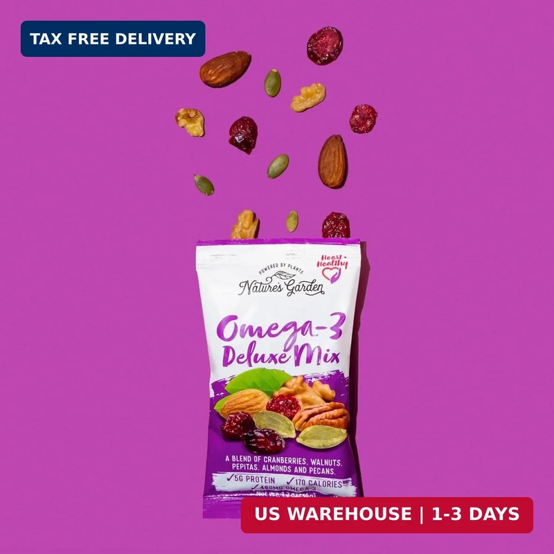 Nature's Garden Omega 3 Deluxe Mix - Trail Mix Nuts, Heart Healthy, Gluten Free, gallery