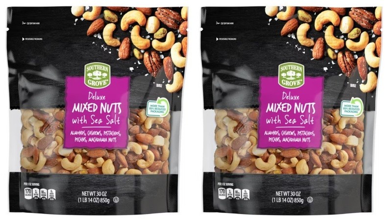 2 Southern Grove Deluxe Mixed Nuts Sea Salt Almond Cashew Pecan Macadamia 30oz