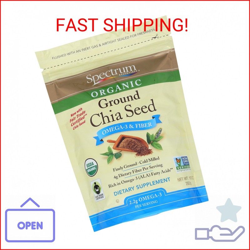 Spectrum Essentials Organic Ground Chia Seed, 10 oz