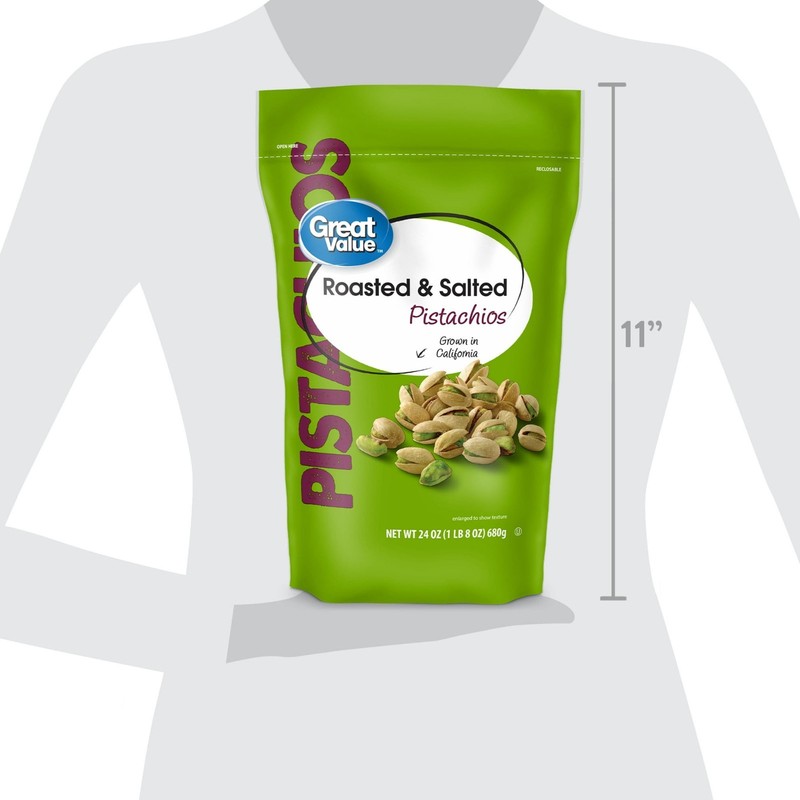 Great Value Roasted Salted Pistachios 24 oz In Shell Snack Nuts California Grown gallery