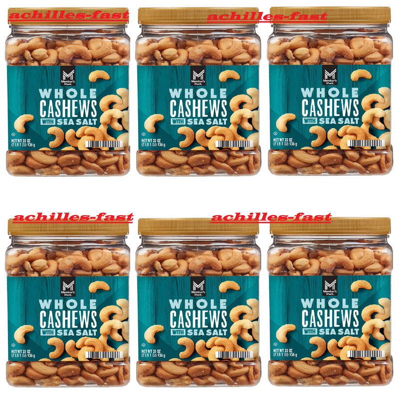 6 Pack – Member’s Mark Roasted Whole Cashews with Sea Salt (33 oz.) Great Price