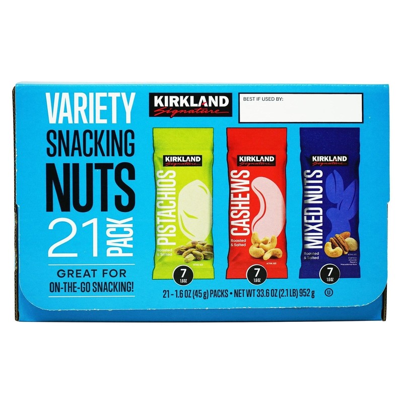 Kirkland Signature Snacking Nuts Variety Pack 1.6 oz 21 ct Snack Packs gallery