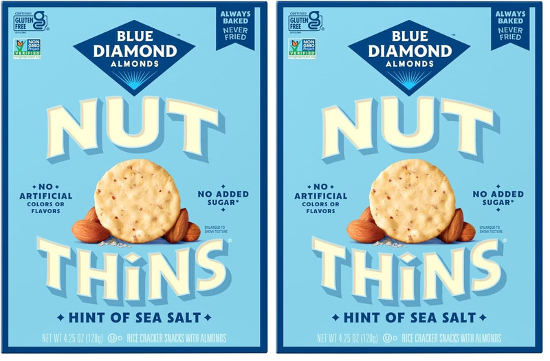 Nut Thins Gluten Free Cracker Crisps, Hint of Sea Salt, 4.25 Oz Boxes (Pack of 2
