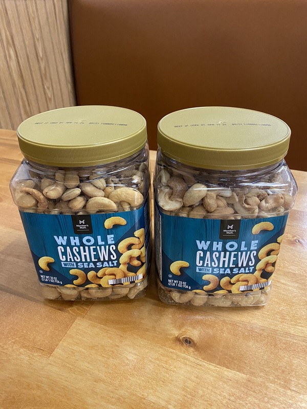 Member’s Mark Roasted Whole Cashews with Sea Salt (33 oz.) ~ 2 Packs.