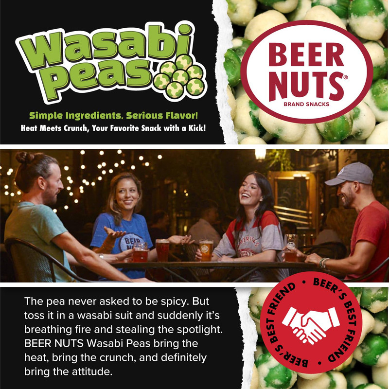 Beer Nuts Wasabi Peas, Heat Meets Crunch, Your Favorite Snack with a Kick, Ameri gallery