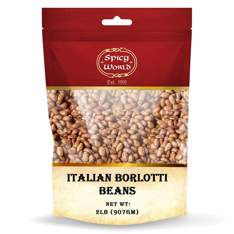 Italian Borlotti Beans 2 Pound Bag - Product of Italy - All Natural - Cranber...