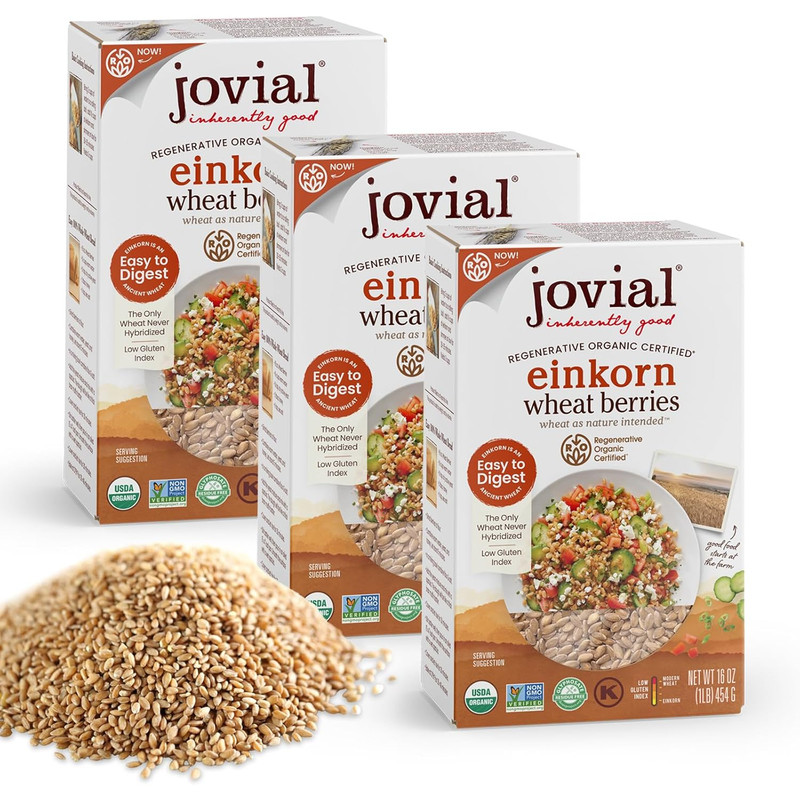 Jovial Organic Einkorn Wheat Berries 3 Pack Whole Grain Non GMO Italy 48 Oz BEST gallery