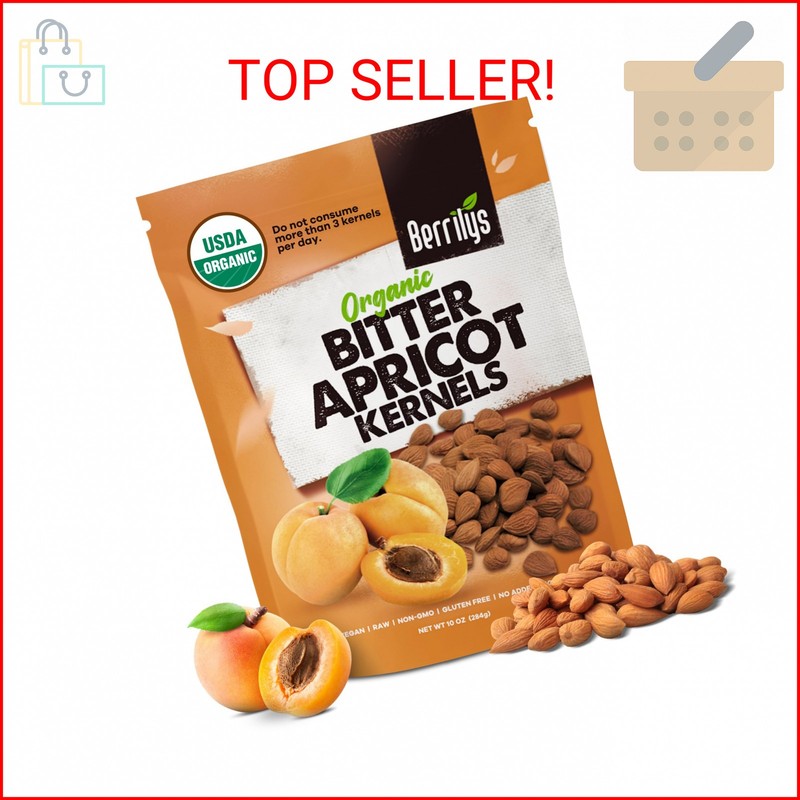 Berrilys Organic Bitter Apricot Kernels – USDA Certified Organic Bitter Apricot