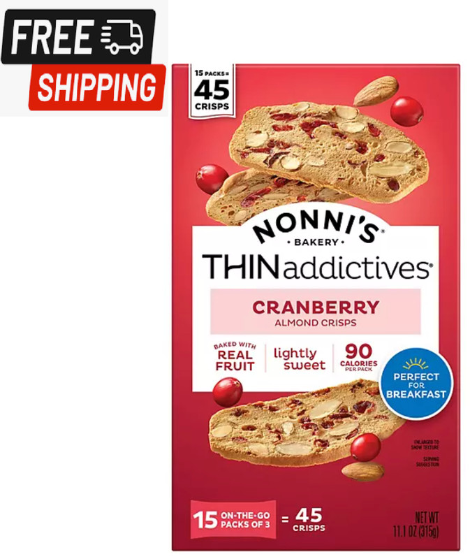 Nonni’s THINaddictives Cranberry Almond Crisps (15 pk.)