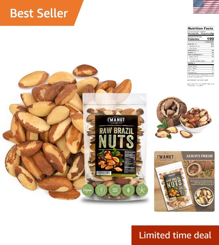 Wild Harvested Raw Brazil Nuts, 3 lbs 48oz – High Selenium, Batch Tested Pean…