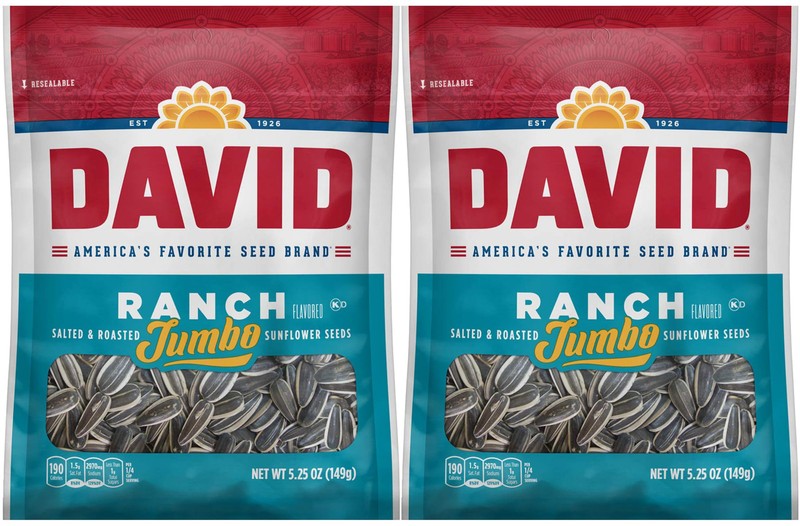 David Jumbo Sunflower Seeds Ranch Flavor Gluten Free 5.25 Ounce Pack of 2