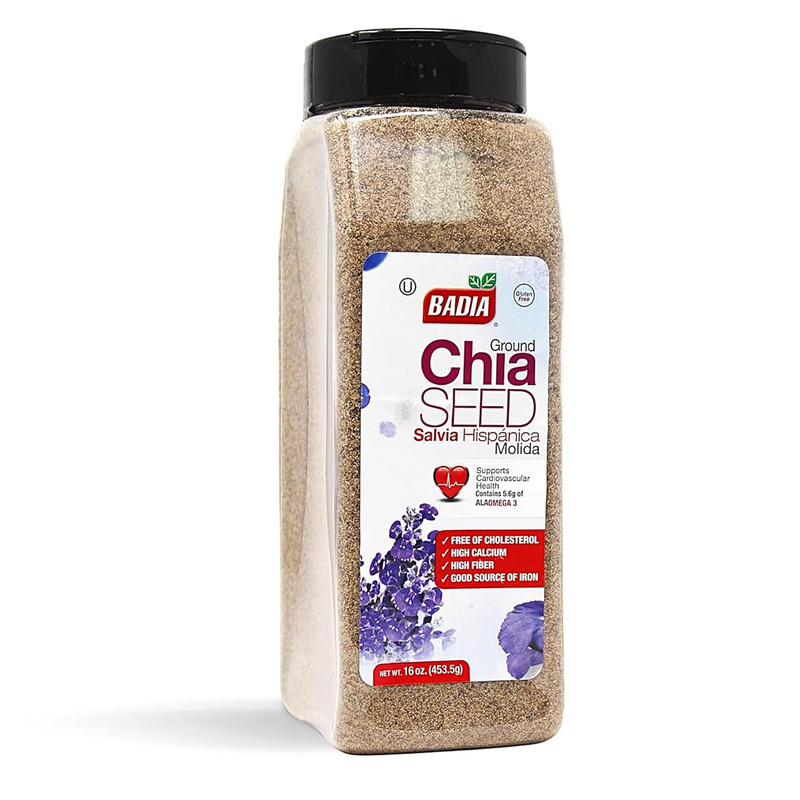 Badia Ground Chia Seeds, 16 Oz – Superfood for Smoothies, Baking & Cooking – Sou