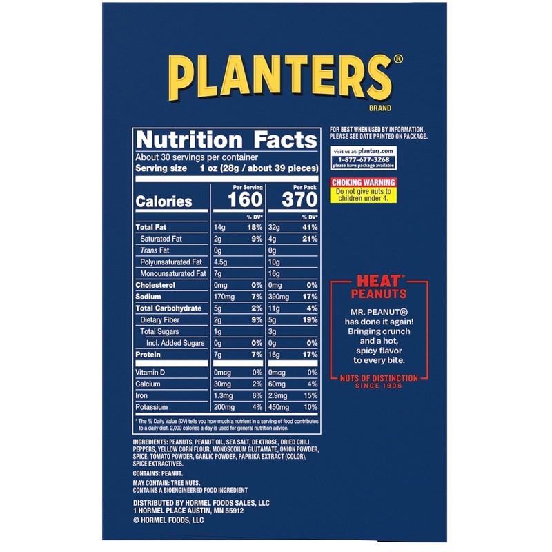 Spicy Hot Peanuts, 2.25 oz, 15-Pack – Crunchy Snack Packs