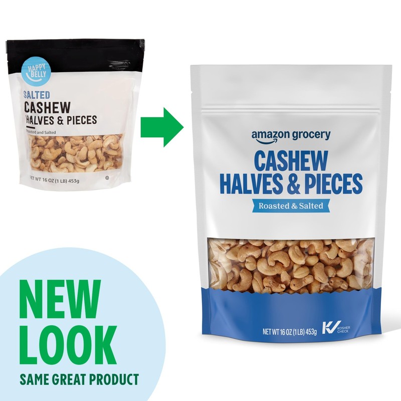 Roasted Salted Cashew Halves Pieces 16 Oz Snack Nut Healthy Ingredient Bulk gallery