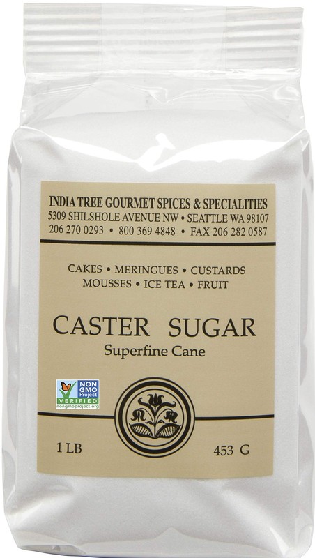 India Tree Caster Sugar, 1 lb 1 Pound (Pack of 4) 1 4), white