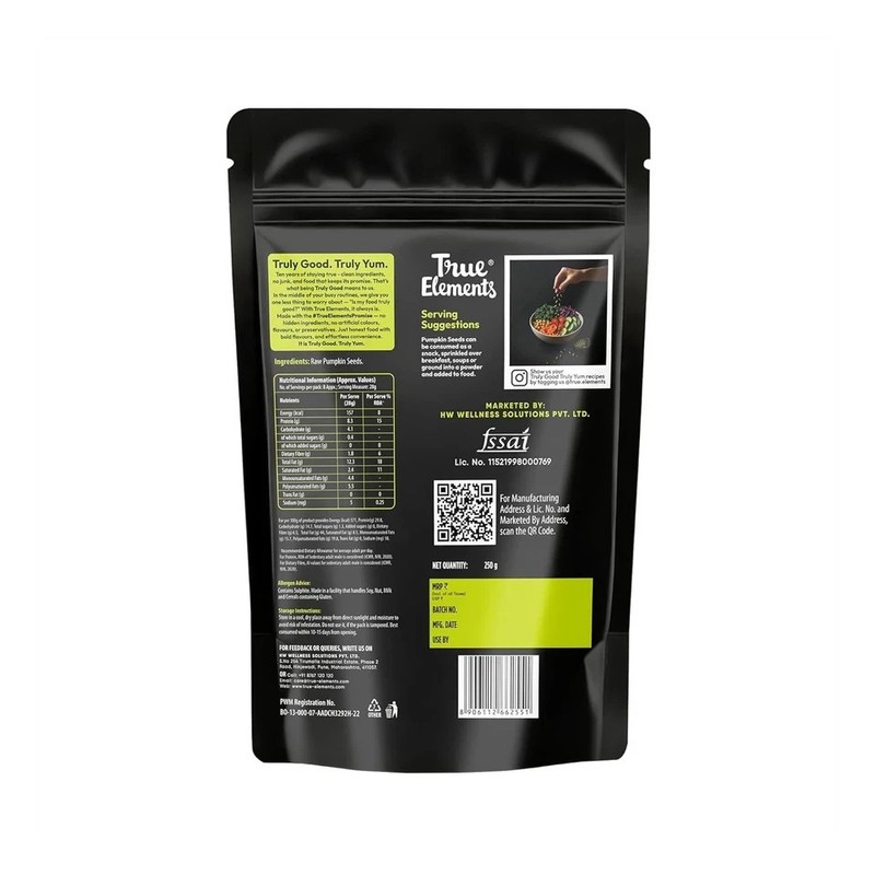 True Elements Pumpkin Seeds 250g 30g Protein per 100g Rich in Zinc & Magnesium gallery