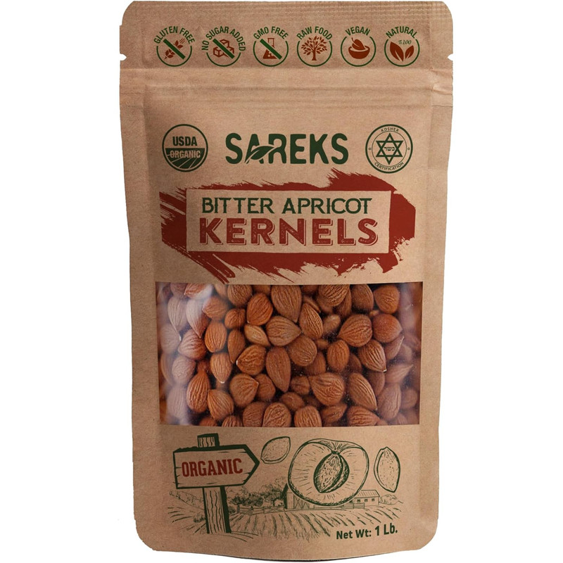 Bitter Apricot Kernels Organic Raw (1LB),0 USDA Organic Certified Seeds, N... gallery