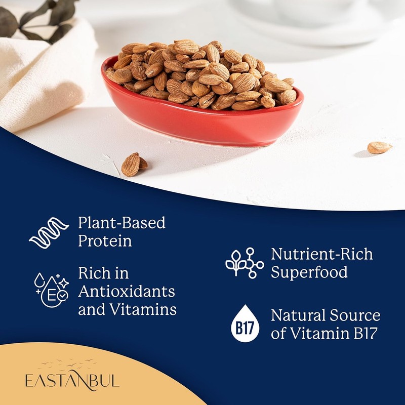 Organic Bitter Raw Apricot Kernel Premium Seeds 14oz Gluten Free Vegan USDA 1 lb gallery