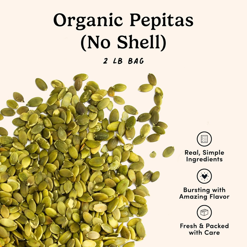 – Organic Pumpkin Seeds – 2 Lb Bag, No Shell Pumpkin Seeds Organic, Healthy Snac gallery