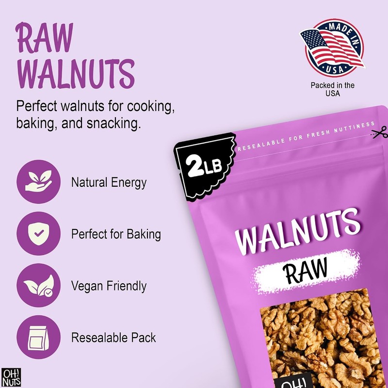 Raw Walnuts 2lb Bulk Bag - Unshelled Healthy Mix of Chandler Halves & Pieces ... gallery