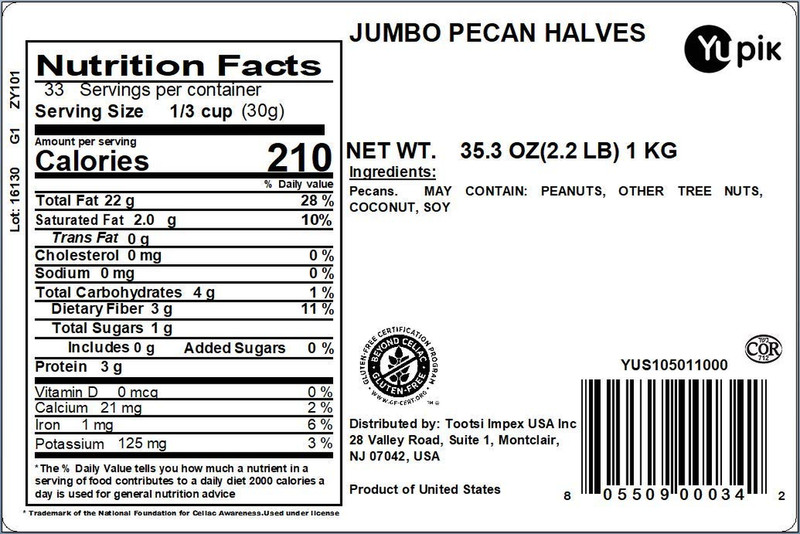Jumbo Pecans, Halves, 2.2 Lb (35.2 Oz), Kosher, Gluten-Free, Raw Nuts, Half Piec gallery