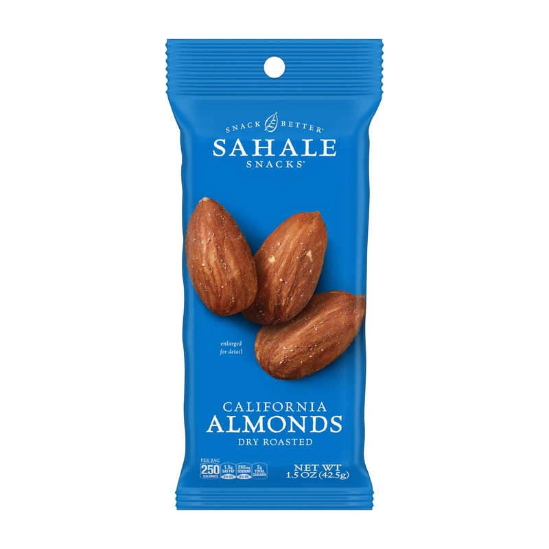 Sahale Snacks California Dry Roasted Almonds, 1.5 oz Grab & Go Bags 18 Packs ...