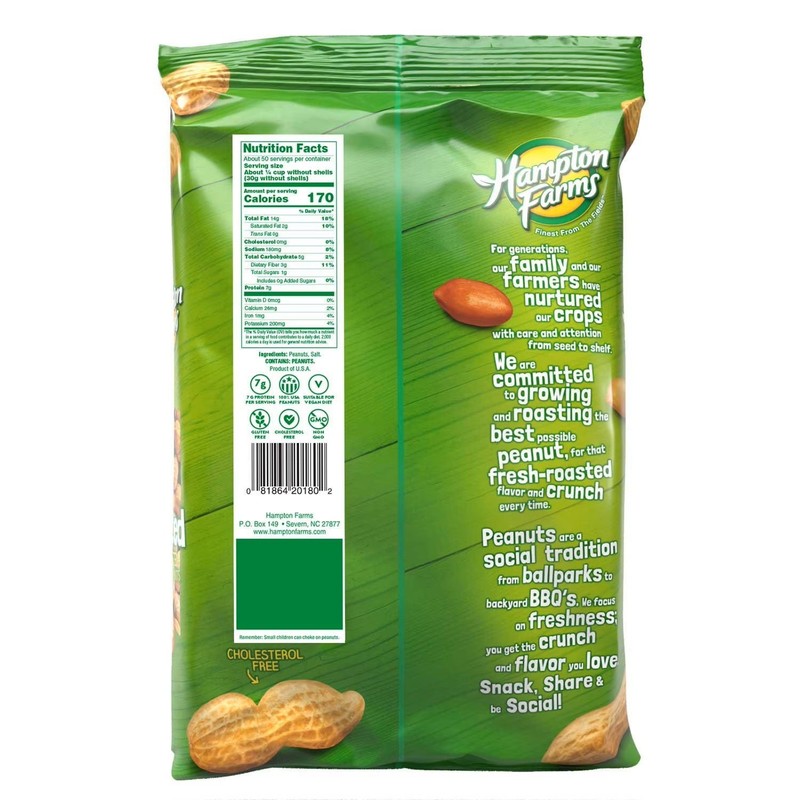 2 PACK - Hampton Farms Salted In-Shell Peanuts (Total 10 lbs) Free Shipping gallery