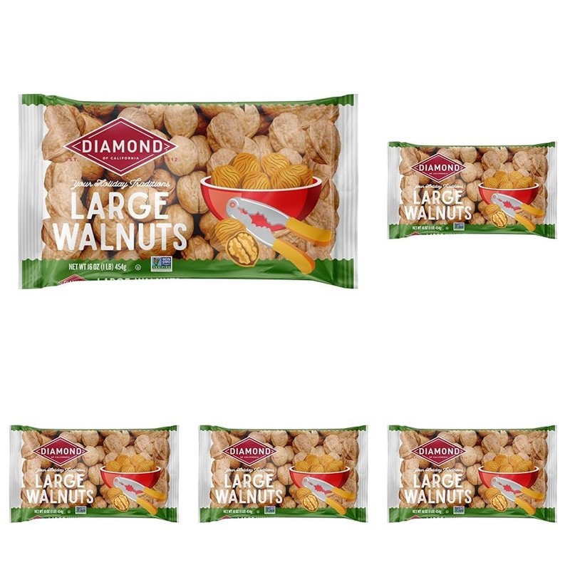 Raw Diamond In-Shell Walnuts, 16 OZ (Pack of 5) - Nutritious Family Treat gallery