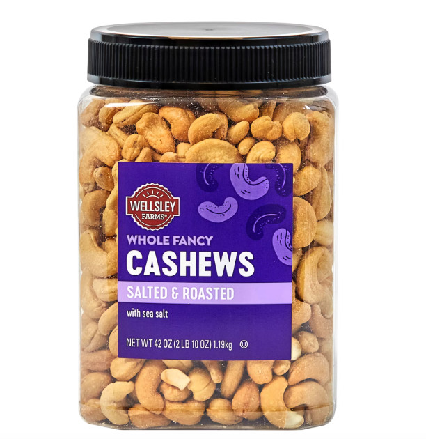 Whole Fancy Salted Roasted Whole Cashews 42 oz Wellsley Farms Made in USA gallery