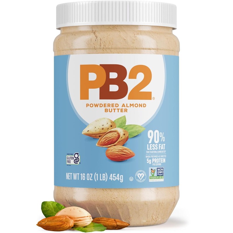 Powdered Roasted Almond Butter 16oz Low-Fat Vegan Almond Powder Low Carb Nut