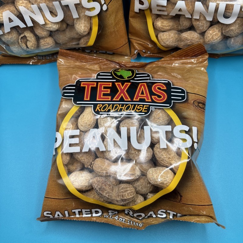 Texas Roadhouse Peanuts Lot of 3 4oz Each Roasted Peanuts gallery