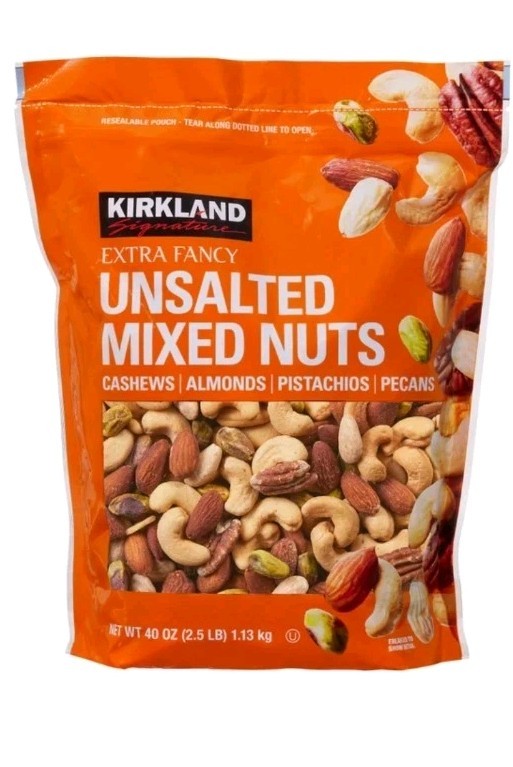 Kirkland Signature Extra Fancy Mixed Nuts, Unsalted, 2.5 lbs