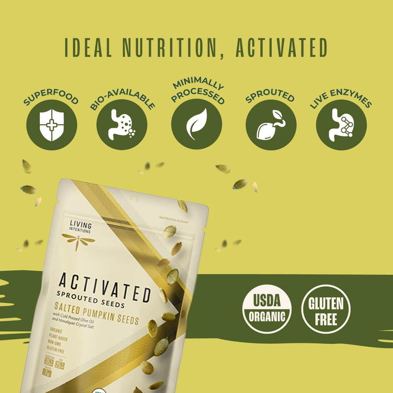 Living Intentions Organic Sprouted Pumpkin Seeds: Salted – Nongmo – 8 Ounce gallery