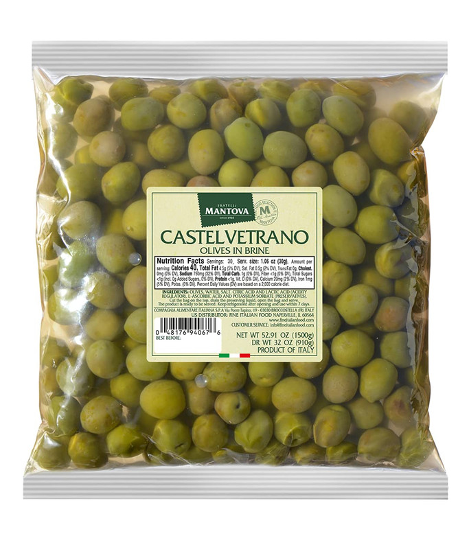 Whole Castelvetrano Olives in a Mild Brine, 52.91 Oz. (3.3 Lb.) (Pack of 1), Pro