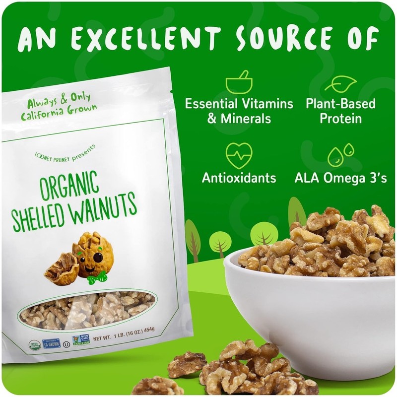 Organic Walnuts Unsalted 2 Pack 2LBS/16oz bags Natural Shelled Walnut Halves ... gallery