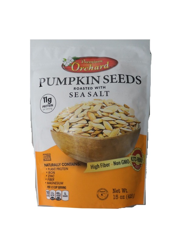 4x Premium Orchard Keto Roasted Pumpkin Seeds, 15oz, Sea Salt, Crunchy Snack