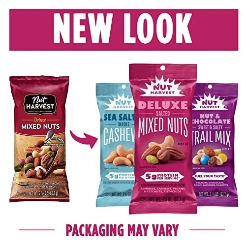 Nut Harvest, Deluxe Mixed Nuts, 2.25 Ounce, Pack of 16. gallery