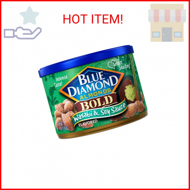 Blue Diamond Almonds, Bold Wasabi & Soy Sauce, 6 Oz