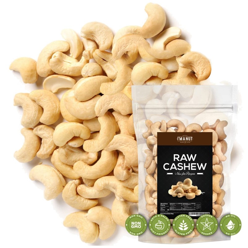 Large Raw Cashews – Quality, Resealable 3 lb Pack
