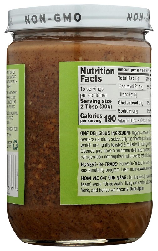 Organic Crunchy Almond Butter 16oz Lightly Toasted Salt Free Unsweetened USDA gallery